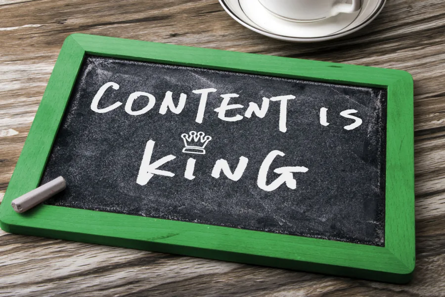 Content is King written on a chalkboard