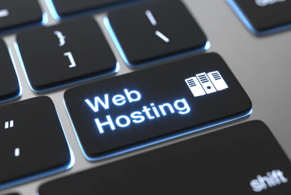 A keyboard button with the words Web hosting