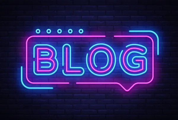 the word blog in neon