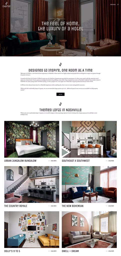 CW-Stay CoWrite Nashville website design.