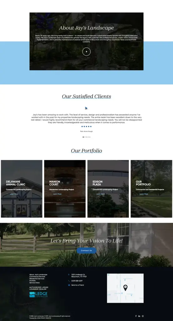 LPC Jays Landscape Home 2 A screenshot from Jay's Landscaping's website.