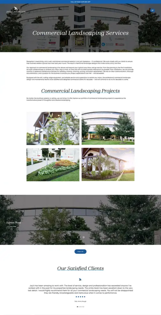 LPC Jays Landscape Services Custom website design for Jay's Landscaping.