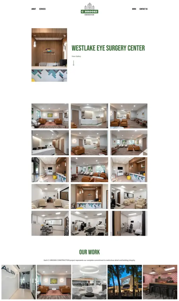 C Brooks Project Example A screenshot of images featured on C Brooks Construction's Our Work page of their website.