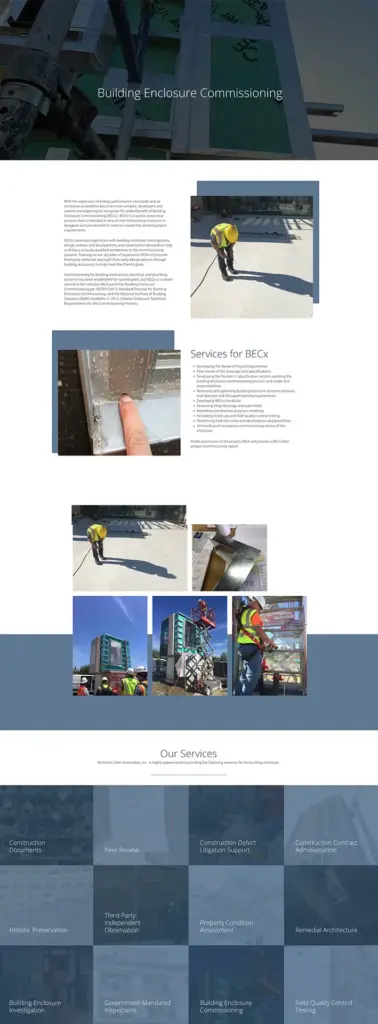 MCA Project A screenshot of a page from the McGinnis Chen website.